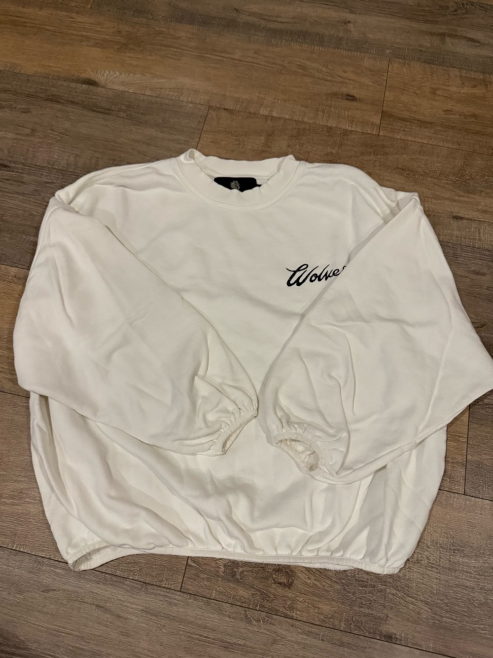 Darc Sport White Balloon Sleeve Crewneck